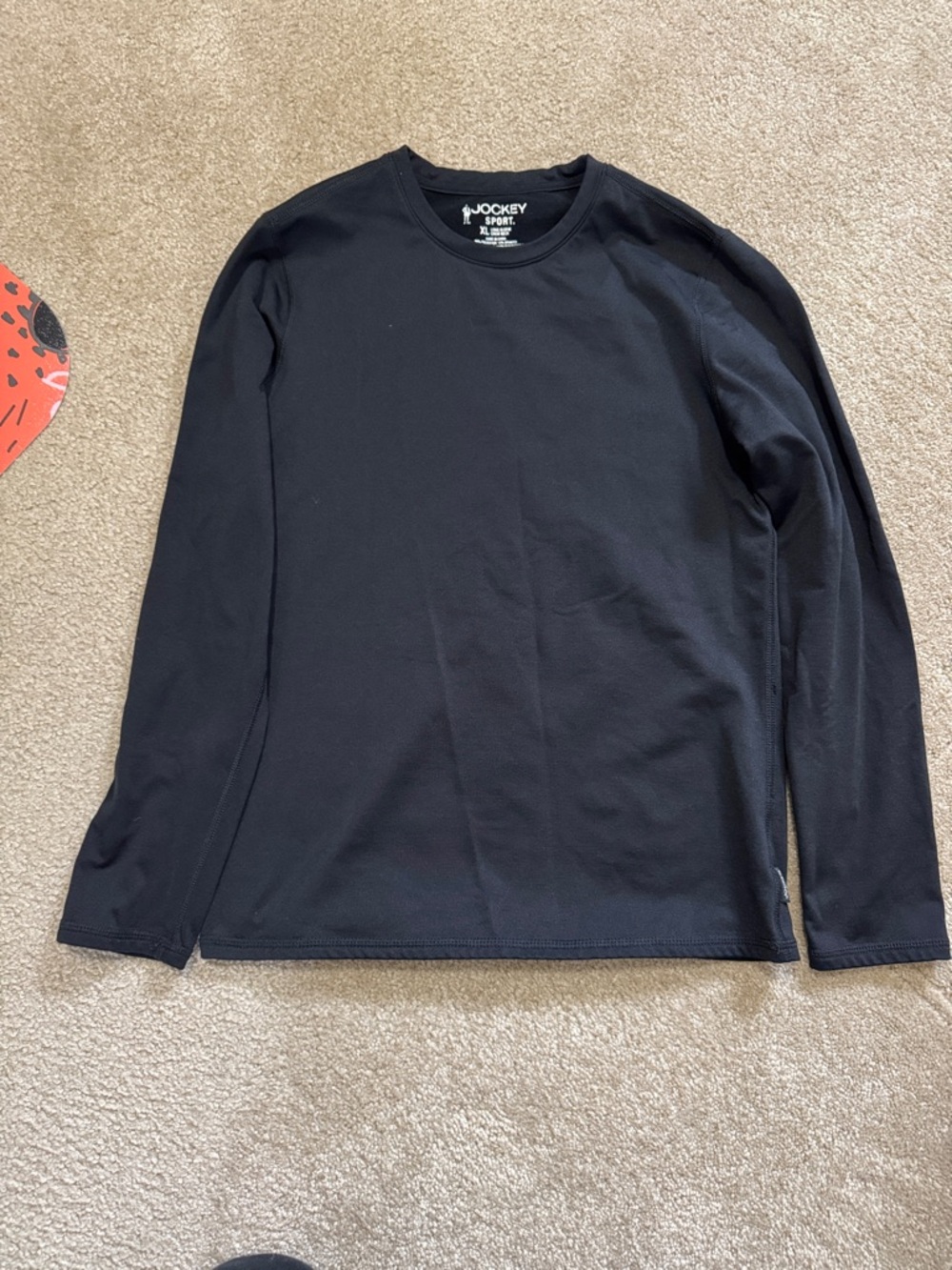 Boy’s Black Long-Sleeve Performance Crew Shirt - Jockey sport